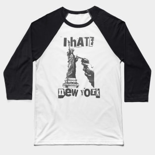 vintage i hate new york punk art Baseball T-Shirt